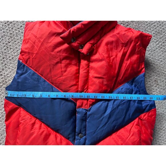 MOUNTAIN PRODUCTS Wenatchee Washington Vintage Red and Blue Down Vest M - Picture 12 of 13